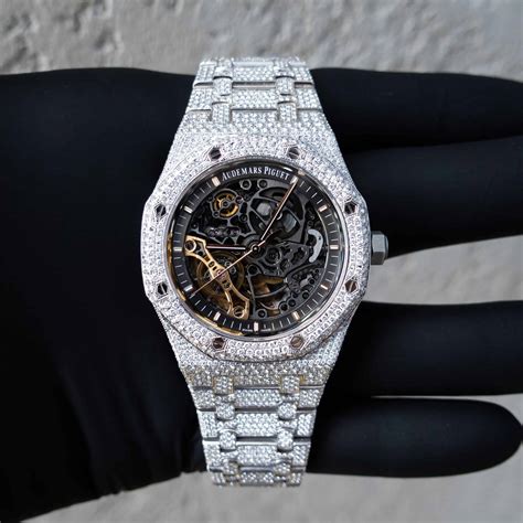 black audemars piguet royal oak skeleton|Audemars Piguet iced out skeleton.